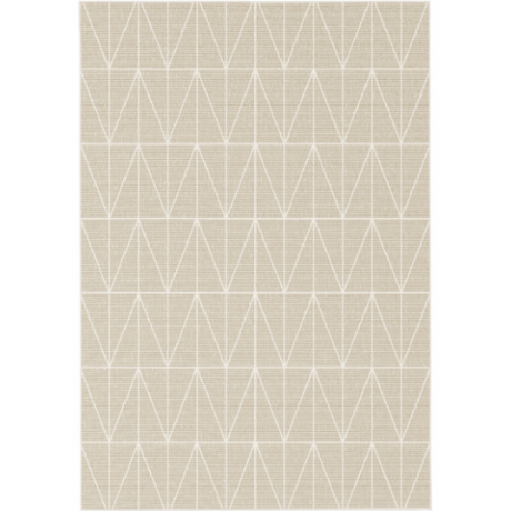 Carpete In & Out Broadway Bege Desenho Geometrico Triangulos 140x200